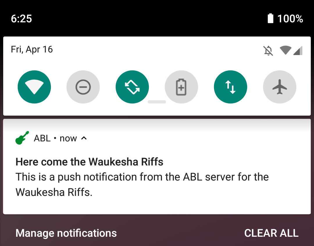 ABL Team push notification